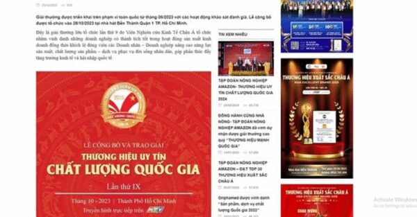 DOANH NGHIỆP VINH DANH HẬU HỘI BÁN HÀNG GIẢ, ĐẨY RA ẨN TƯỞNG ĐỂ LỪA DỐI NGƯỜI TIÊU DÙNG!